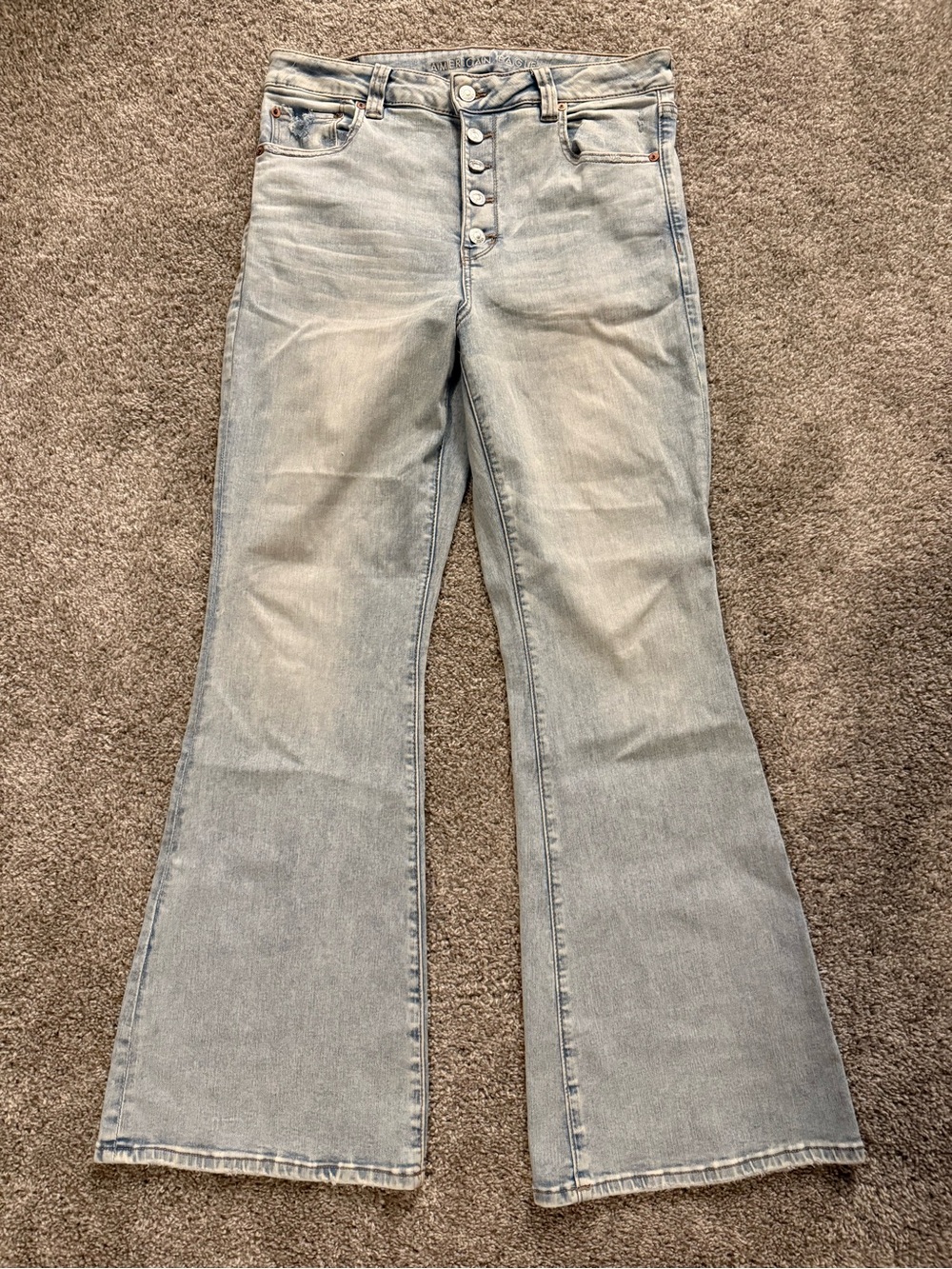 American Eagle Outfitters Light Wash High-Rise Flare Jeans